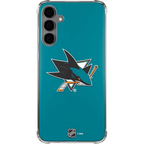 NHL San Jose Sharks Solid Background Galaxy S24 Plus Clear Case